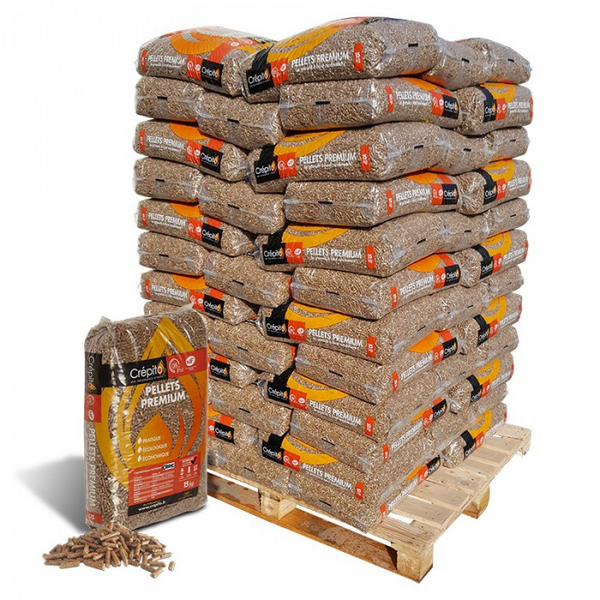 CRÉPITO Wood Pellet Pallet – 72 bags of 15 kg